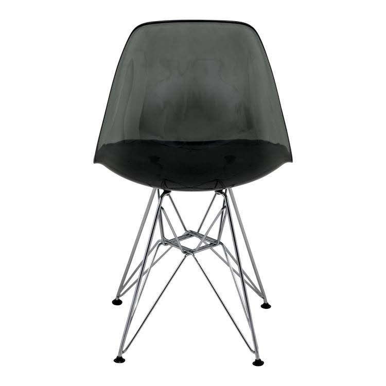 Transparent Black Molded Eiffel Dining Side Chair, Set of 2 V5002