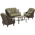 Vintage Meadow 4-Piece Wicker and Steel Conversation Set K54363