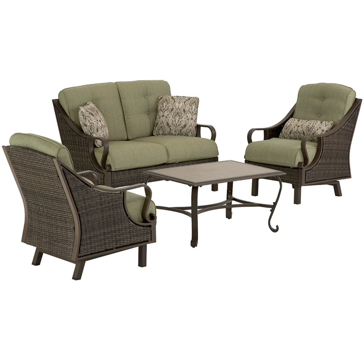 Vintage Meadow 4-Piece Wicker and Steel Conversation Set K54363