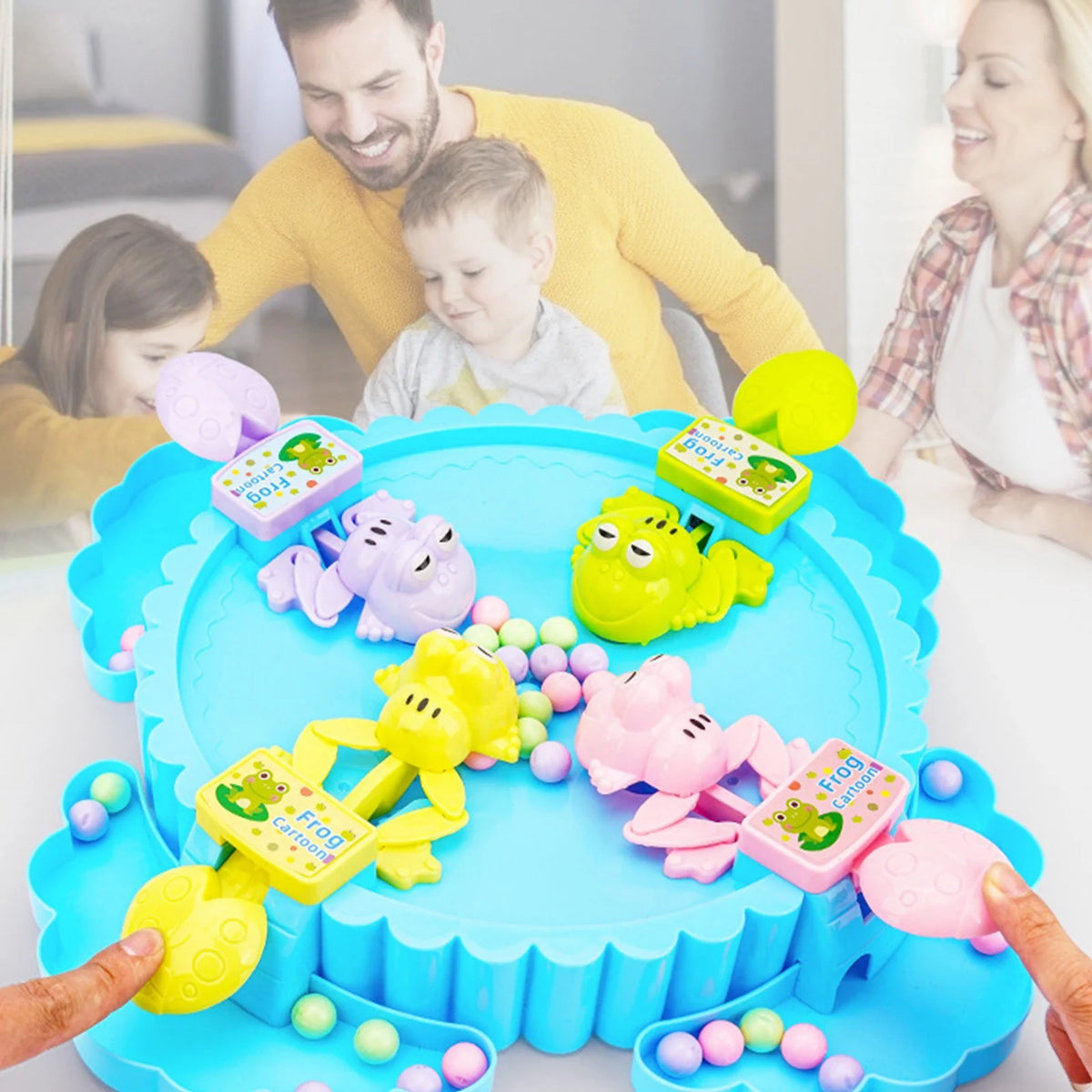 Blue Hungry Frogs Eating Beans Children Board Strategy Games Toy H736