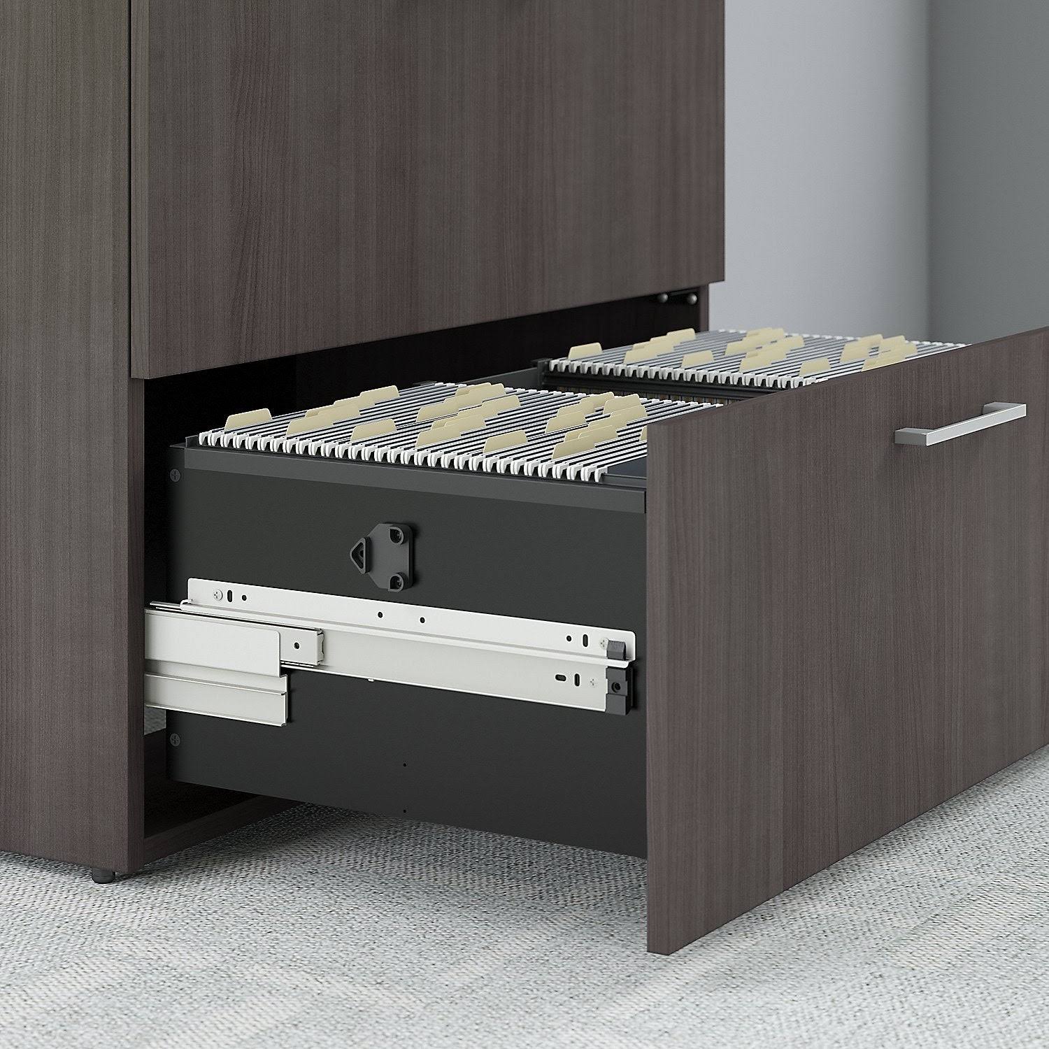2 Drawer Lateral File Cabinet, 36W, Platinum Gray V42686