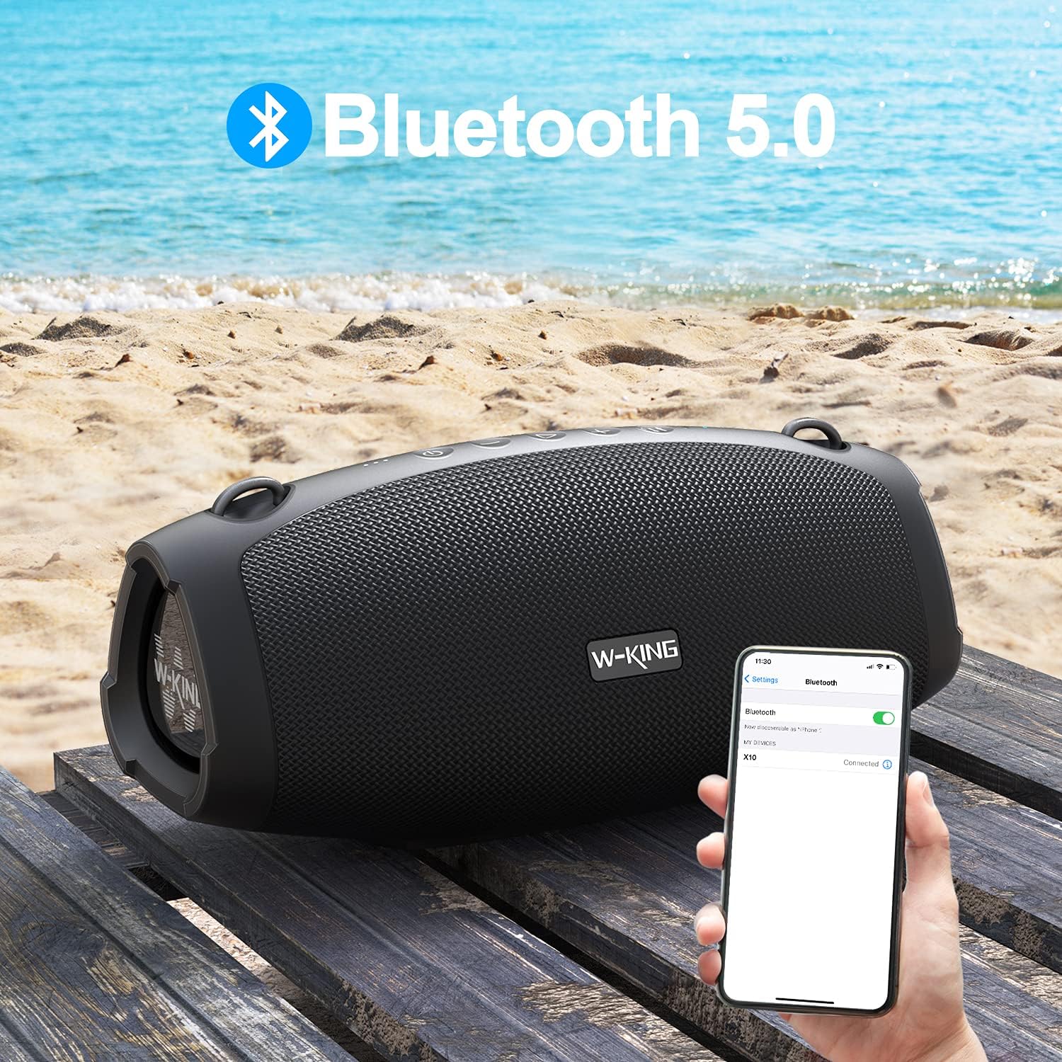 Bluetooth Speaker with Power Bank, IPX6 Waterproof, Bluetooth 5.0 P8612