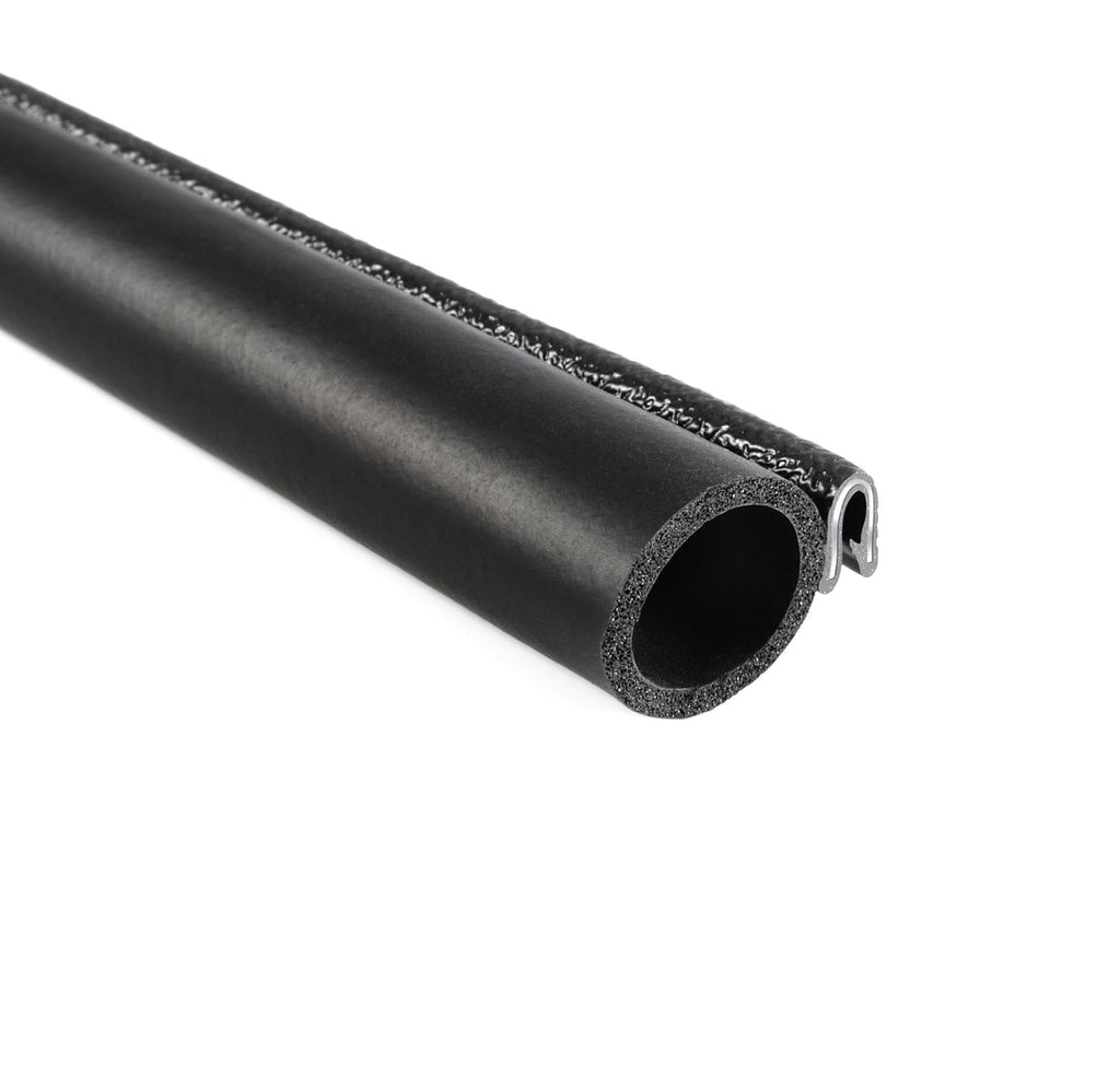 Trim Seal with Side Bulb, 25’ Length, PVC Plastic Trim with EPDM Rubber Seal, Pack of 2 J3758