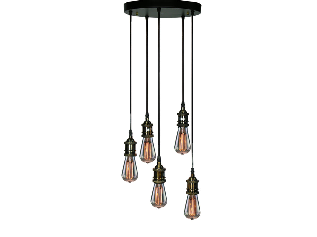 5-light Adjustable Cord Edison Lamp with Bulbs K2976