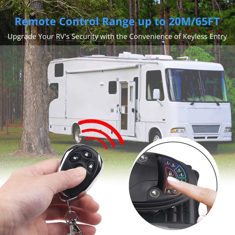 Black Wireless Keyless Entry Door Lock Handle with Keypad & Fob Z7508