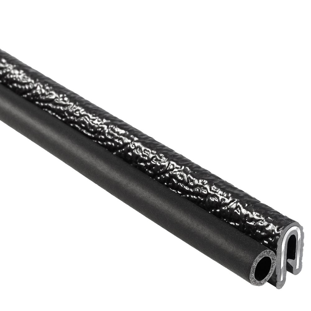 Trim Seal with Side Bulb, 25’ Length, PVC Plastic Trim with EPDM Rubber Seal, Pack of 2 J3758