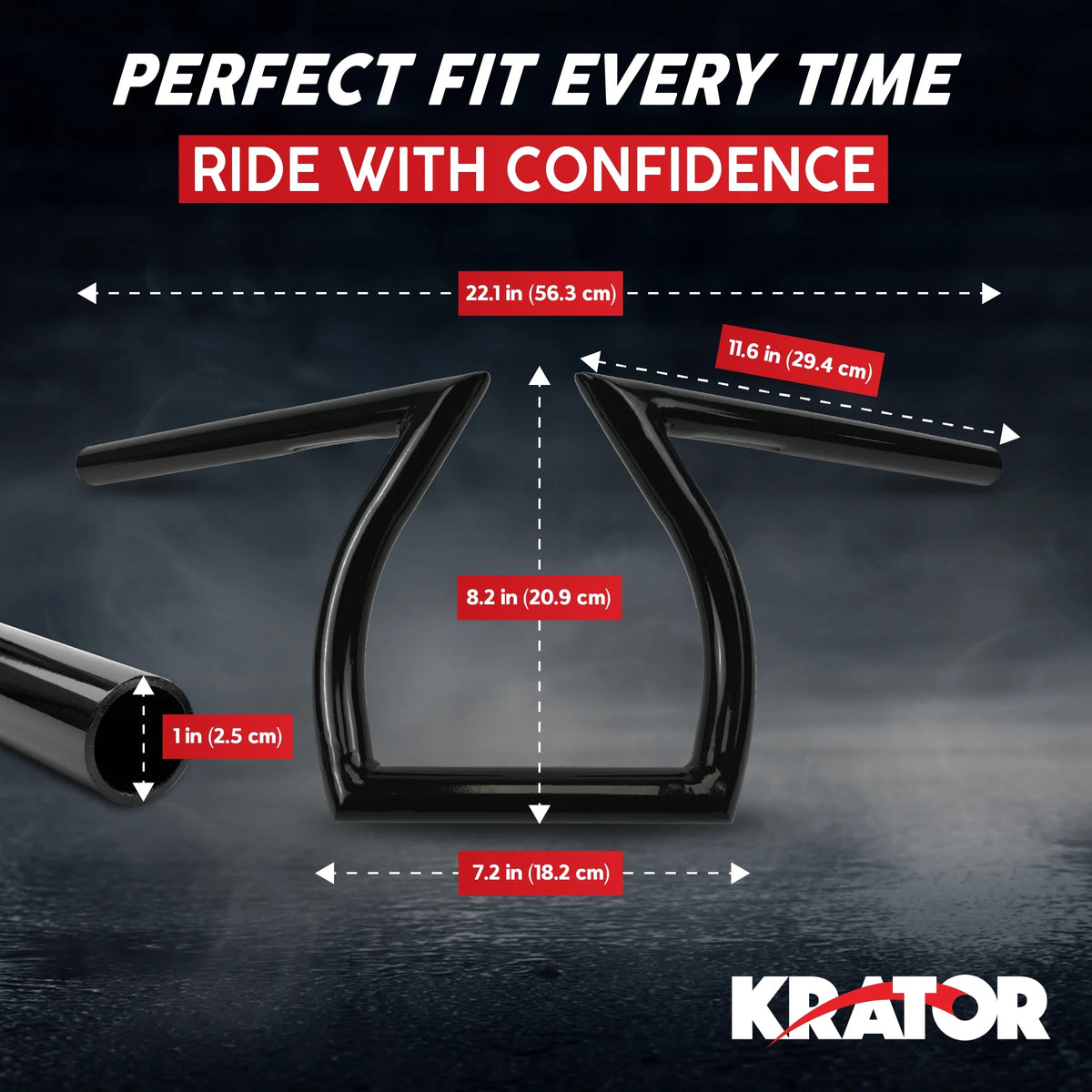 Black Z-Bar Handlebar 1 Inch B286