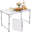 Folding Picnic Table, 4FT Aluminum Portable Table with Handle H62040