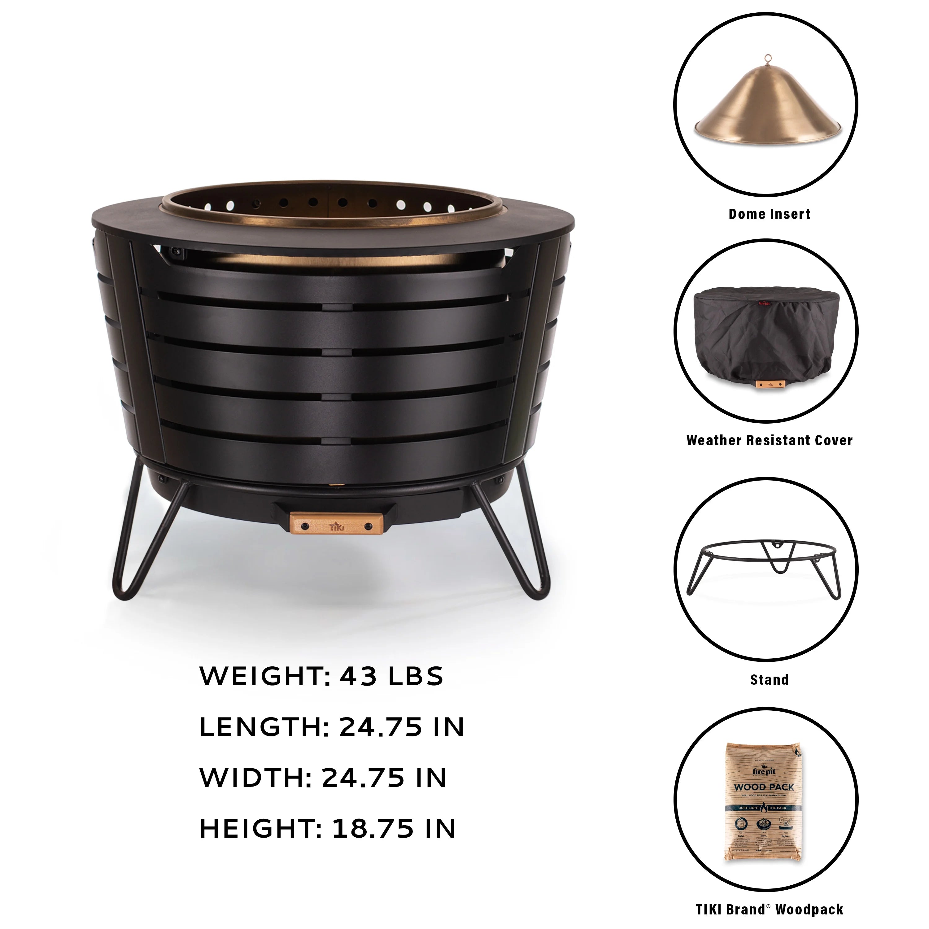 Stainless Steel Smokeless Fire Pit 25" N216048
