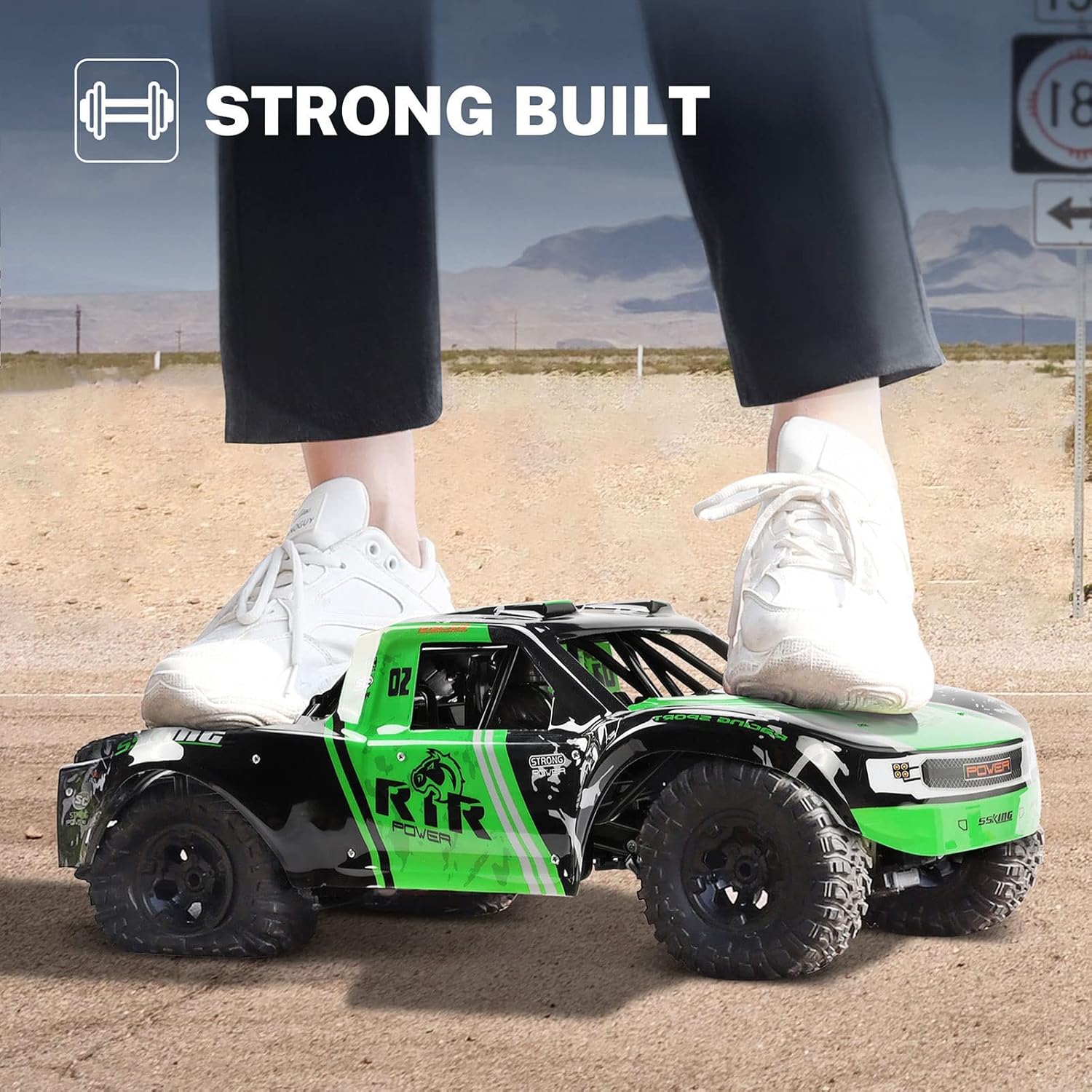 1:10 Scale 2.4 GHz Waterproof 4WD RC Monster Truck (Green) R376