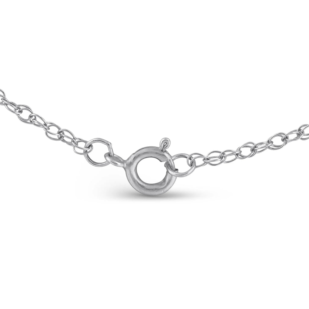 2ct Black Diamond Solitaire Pendant 14K White Gold Necklace U139