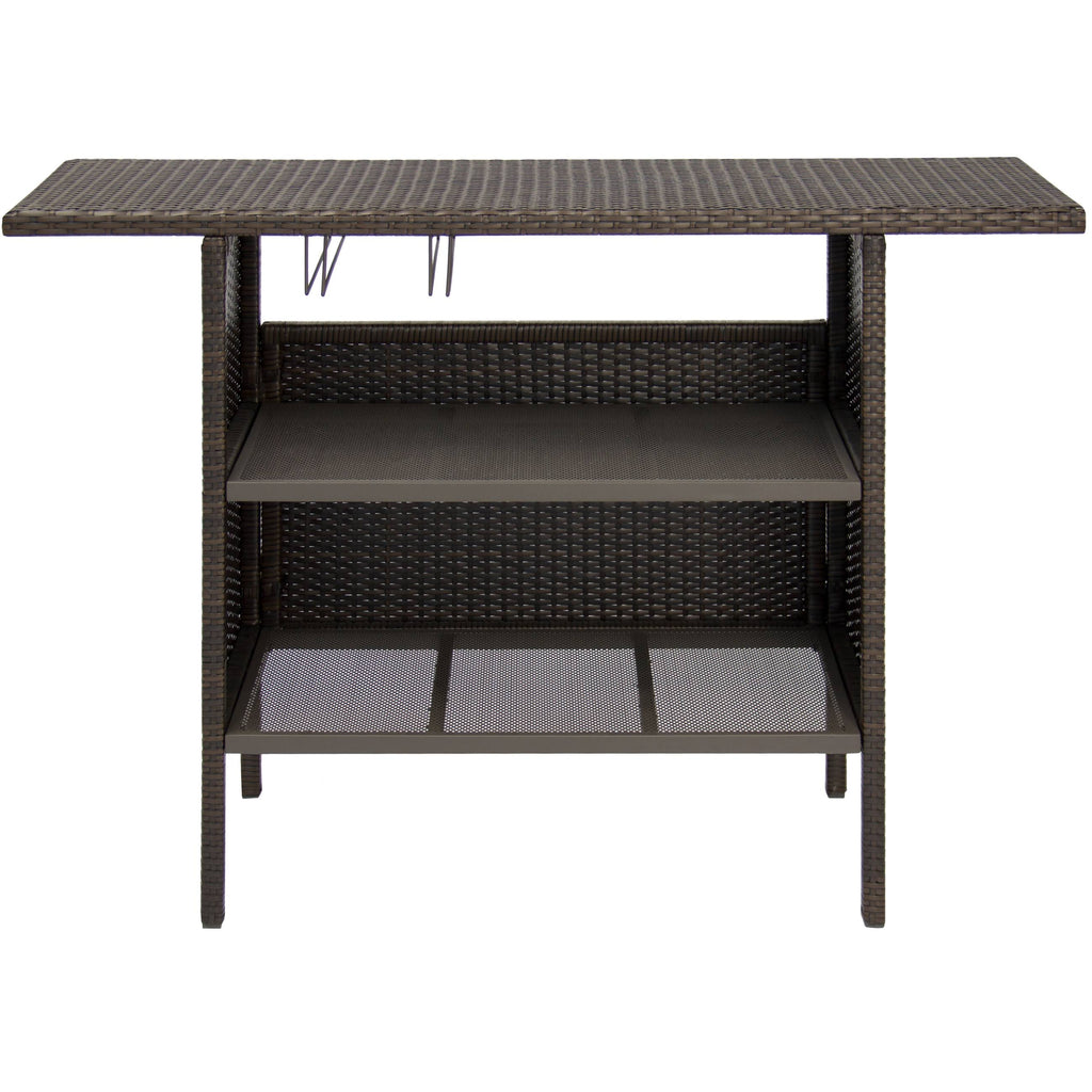 Brown Wicker Bar Counter Table A51269