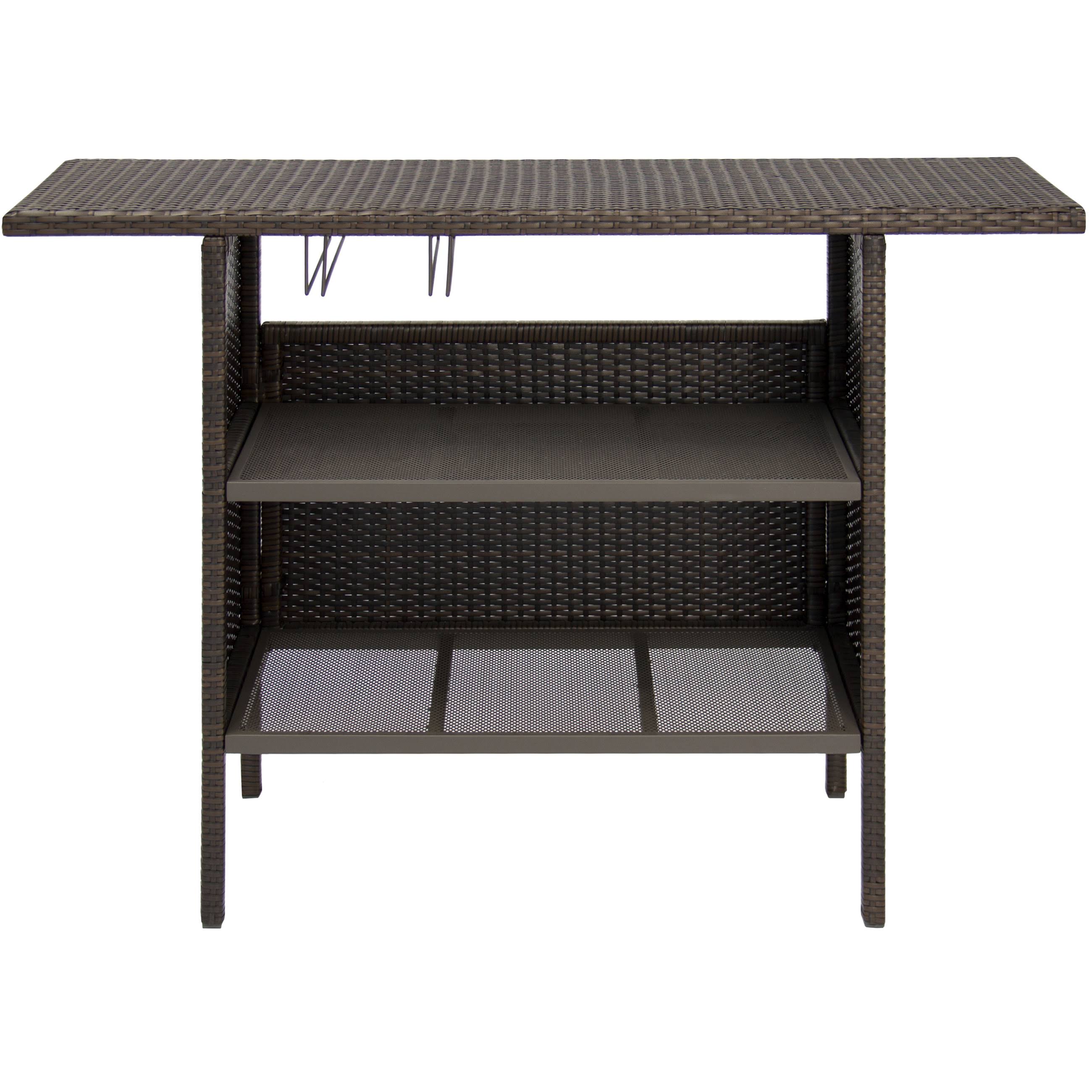 Brown Wicker Bar Counter Table A51269