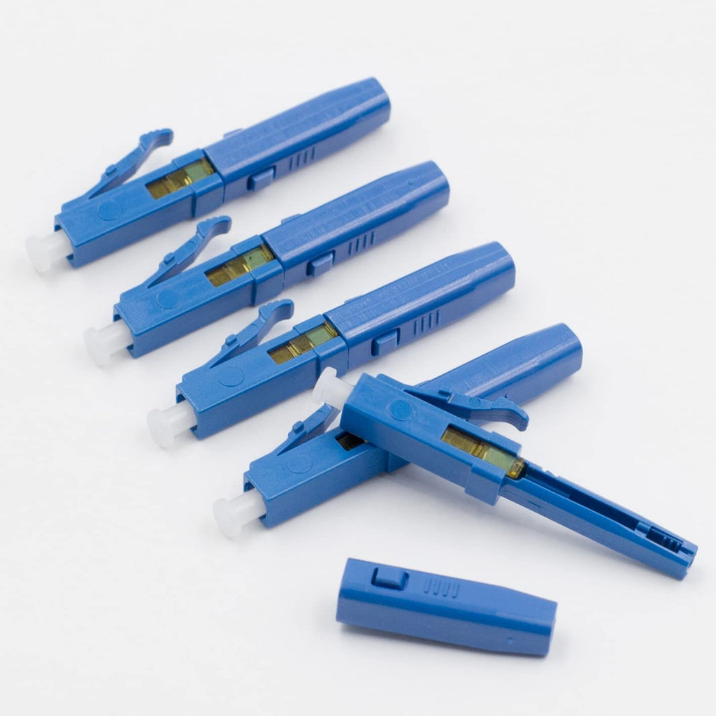 10pcs LC UPC Fiber Optic Quick Connector with Matched Tools Single Mode 9/125 for 900um Cable M60878
