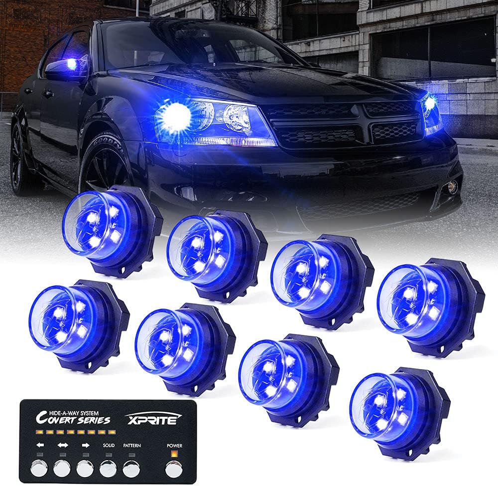 White Amber Yellow LED Hideaway Strobe Lights Kit 4 PCs B266938