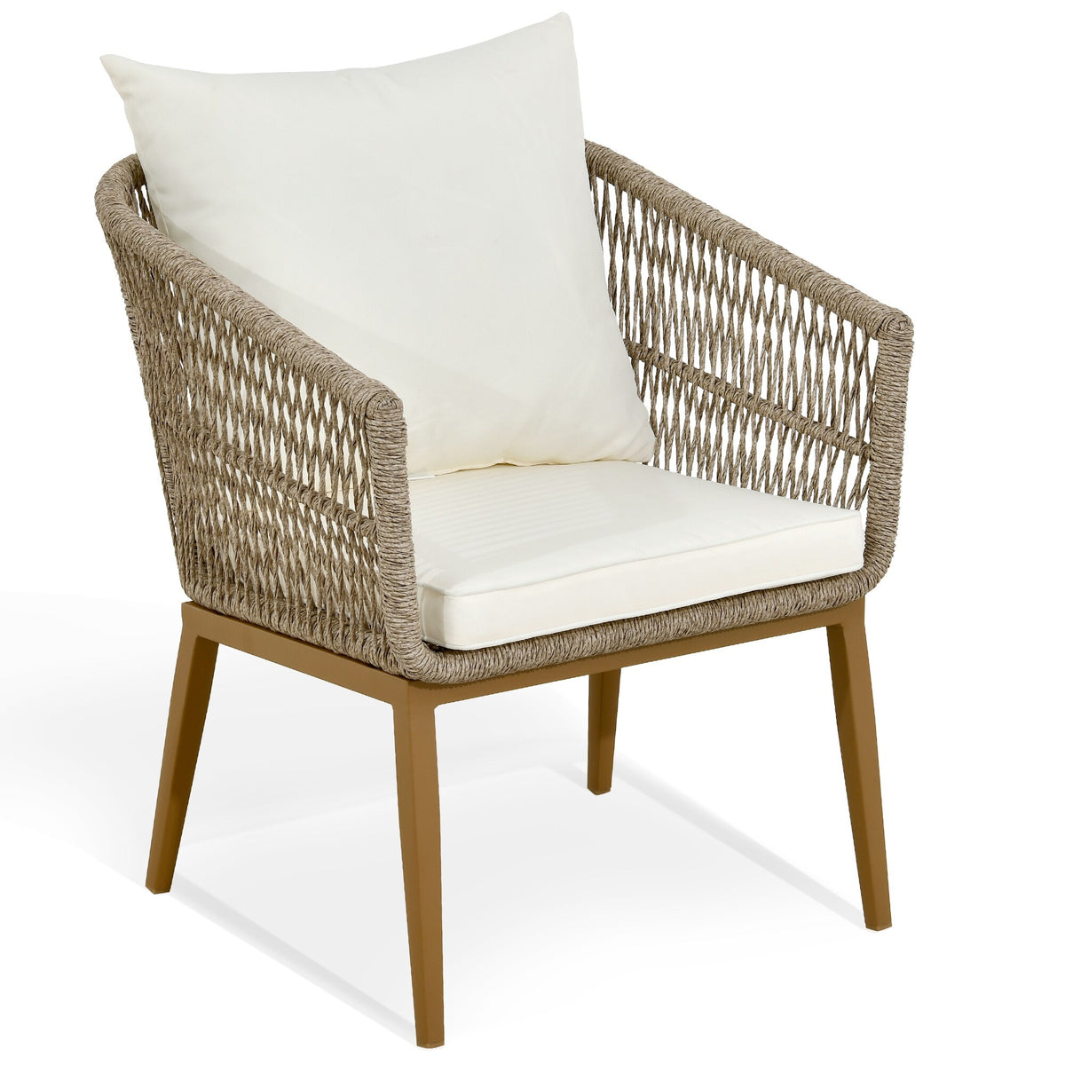 Outdoor Dining Single Sofa Bistro Chair PE Rattan Armchair J60548