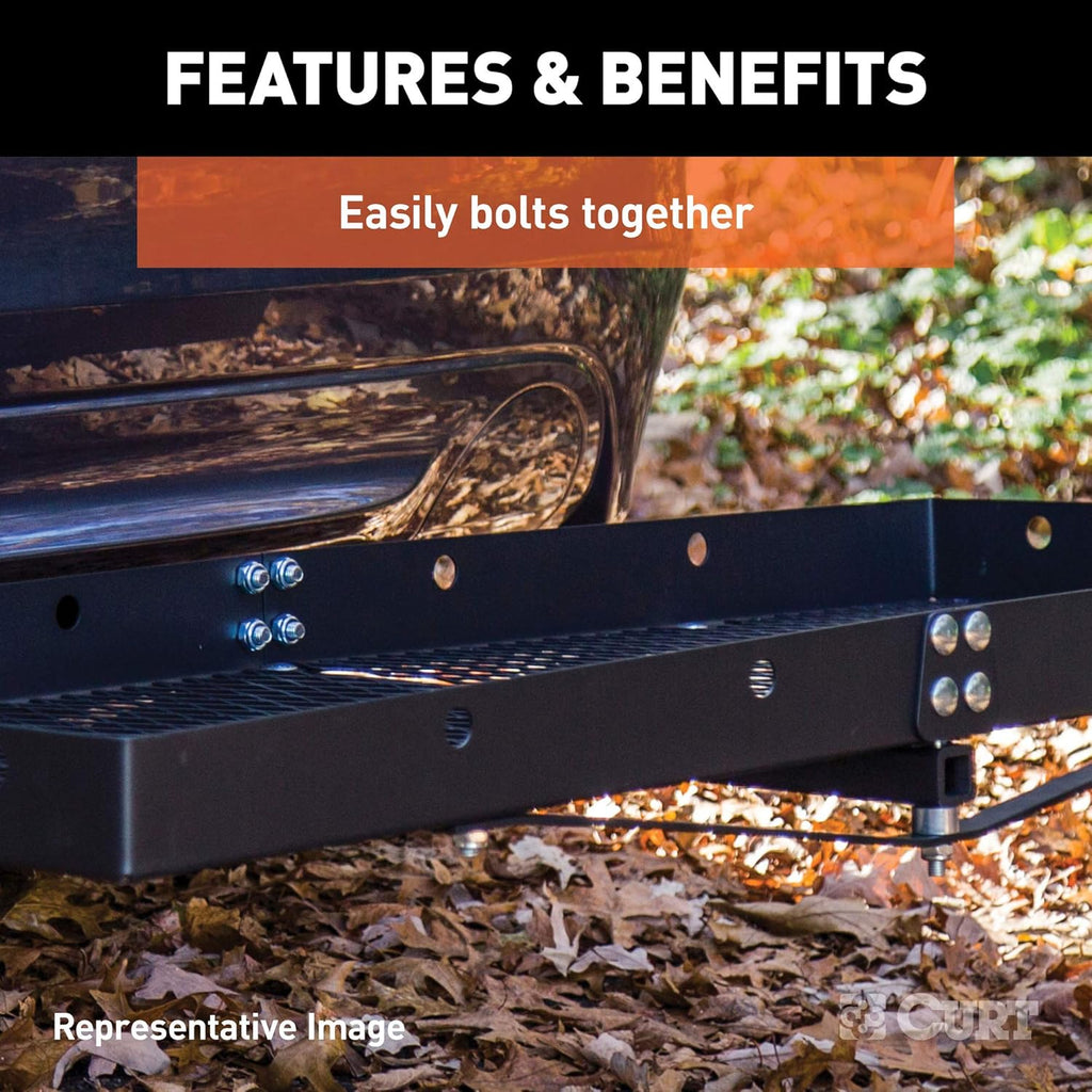 Black Steel Folding Hitch Cargo Carrier E145635
