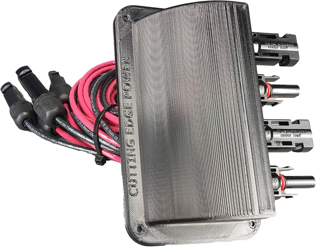 Solar Panel Weatherproof Cable Wire Entry Housing with Connectors, 4 Ports, 5 Ft, Pack of 2 K28564