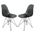 Transparent Black Molded Eiffel Dining Side Chair, Set of 2 V5002