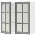 White 2 Glass Door Wall Cabinet C210915
