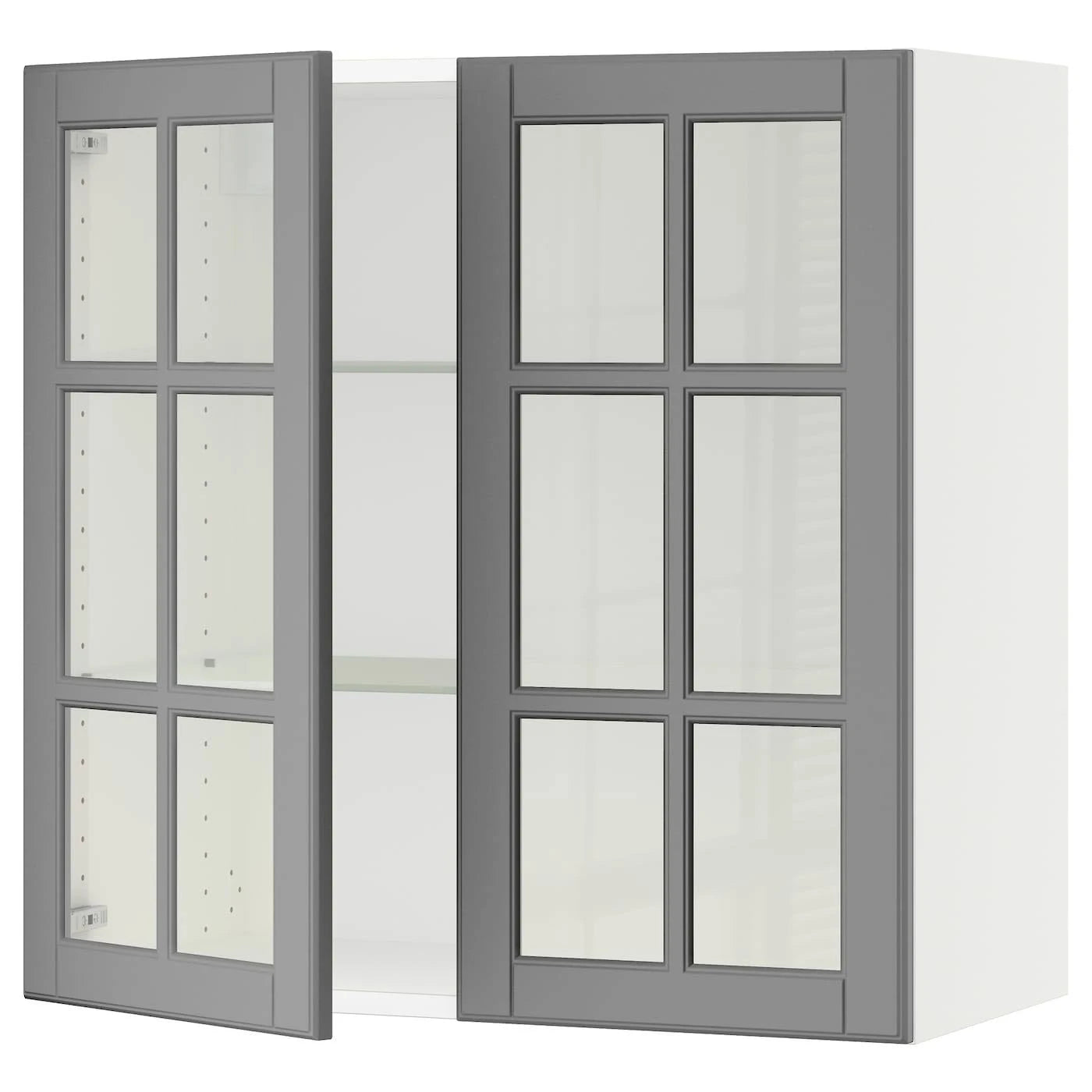 White 2 Glass Door Wall Cabinet C210915