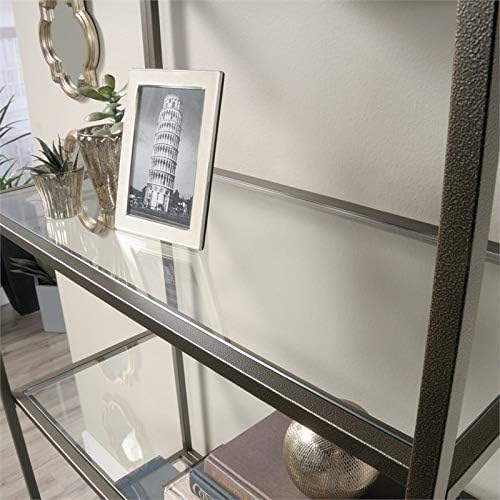 2 Piece 5 Shelf Metal Bookcase Set in Bronze V57993