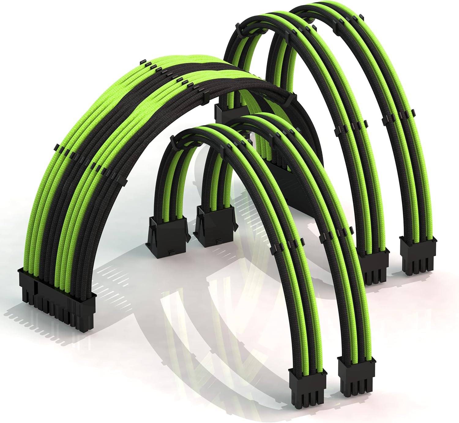 30cm Braided PSU Cable Extension Kit Blueblack Pack of 2 G35439