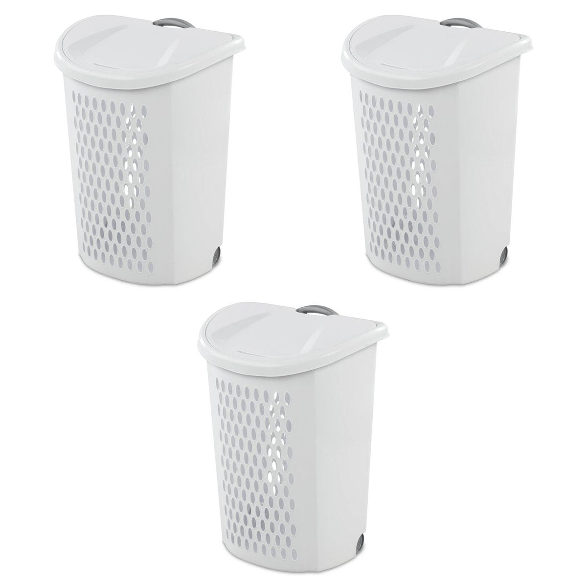 White Ultra Wheeled Hamper, Case of 3 C631