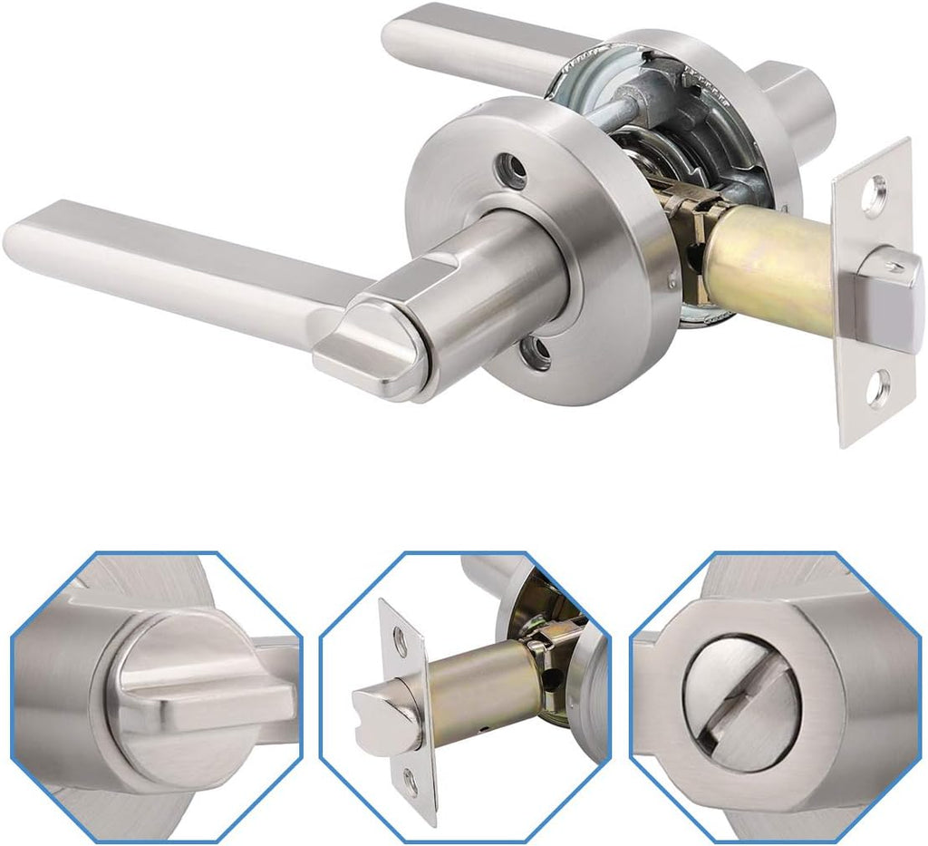 10 Pack Privacy Door Knobs in Satin Nickel J929169