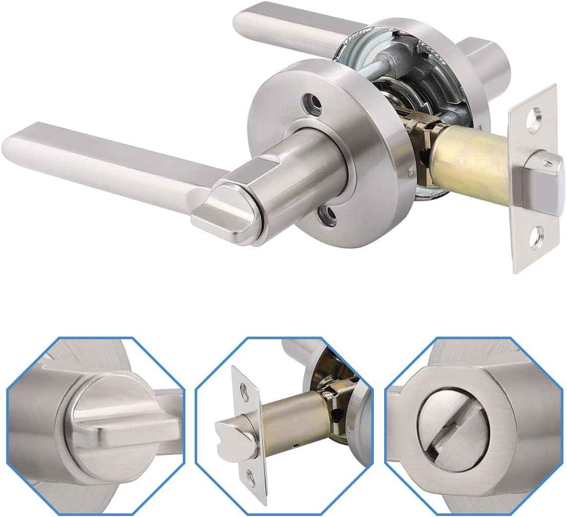 10 Pack Privacy Door Knobs in Satin Nickel J929169