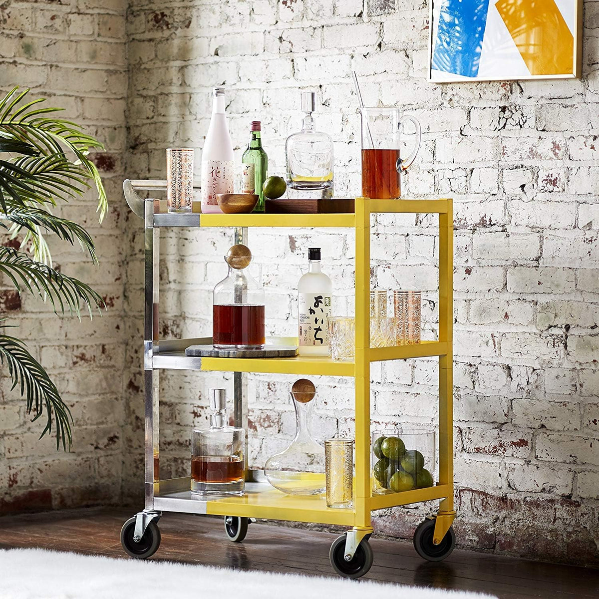 Stainless Steel Utility Cart with 5-Inch Swivel Casters Q3191