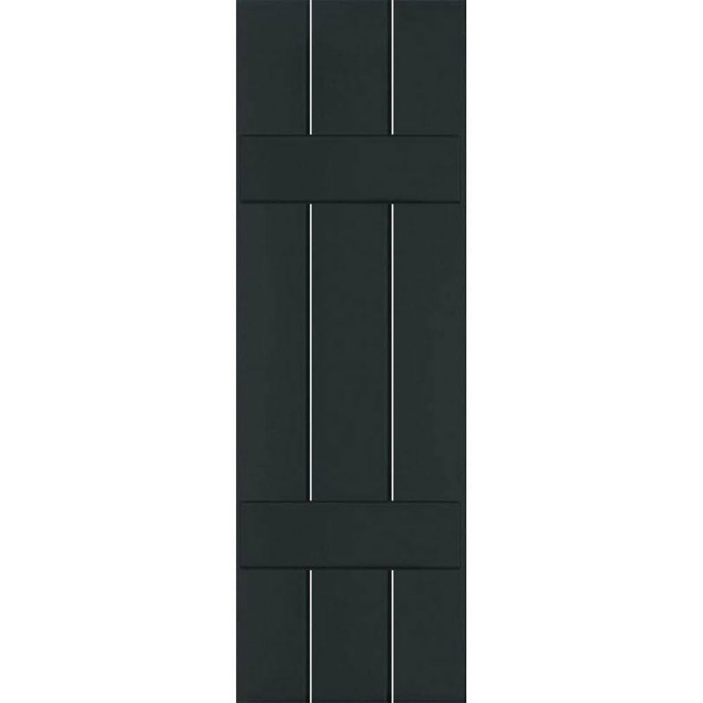 2-Pack 12-in W x 60-in H Black Forest Green Board and Batten Wood Exterior Shutters W403306