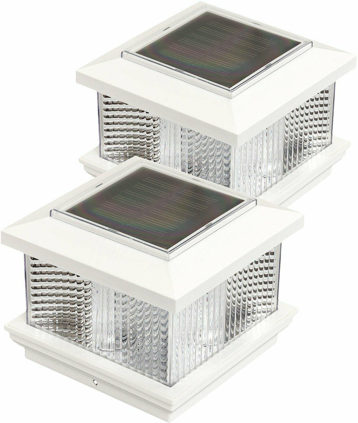 2 Pack Solar LED Post Cap Light with Wood Post Adapter O88981