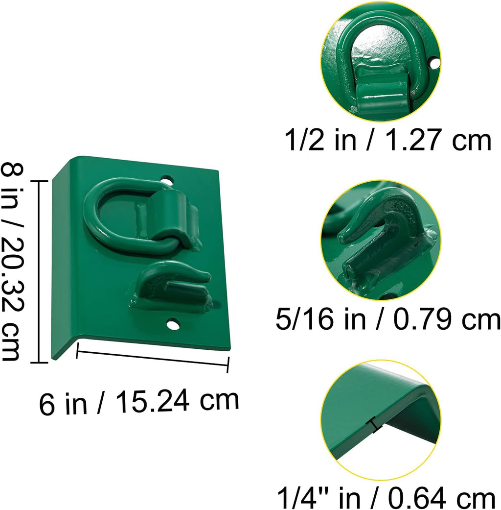1/4" G70 Forged Bolt on Grab Hooks with 1/2" Shackles, Pack of 2 D37371