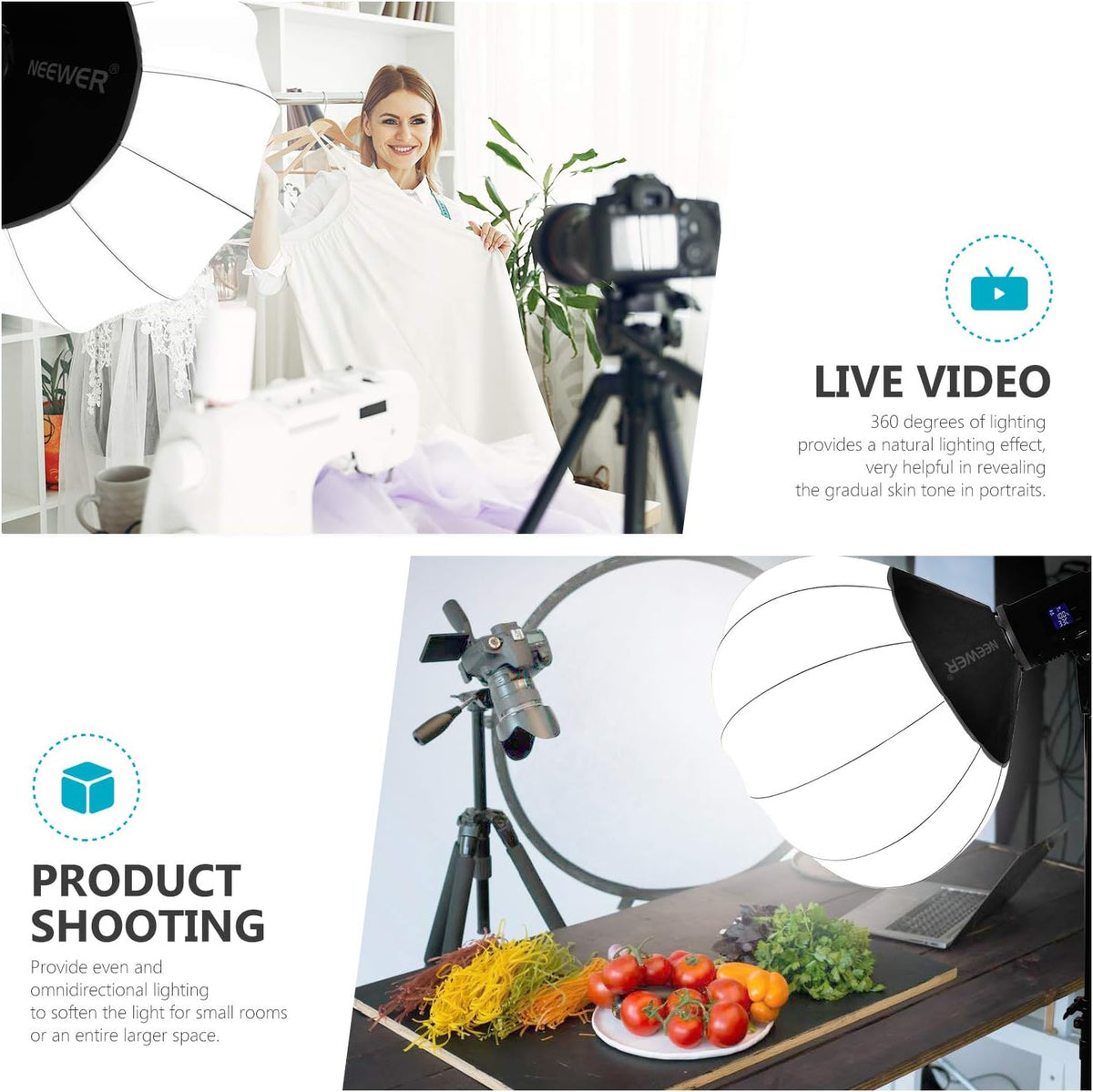 Globe Lantern Softbox Diffuser 26''/65cm Bowens Mount Light Pack of 2 X8420