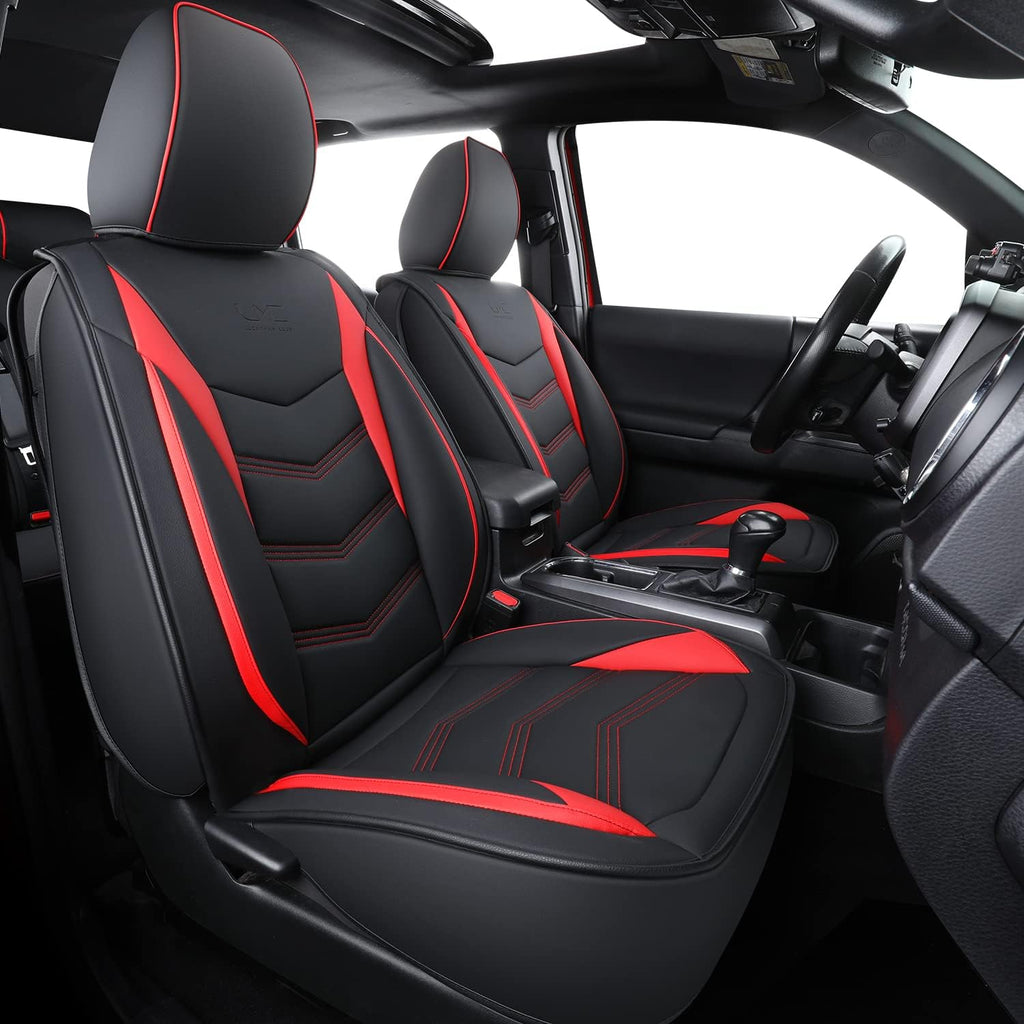 Black Waterproof Faux Leather Full Set Seat Covers D50041