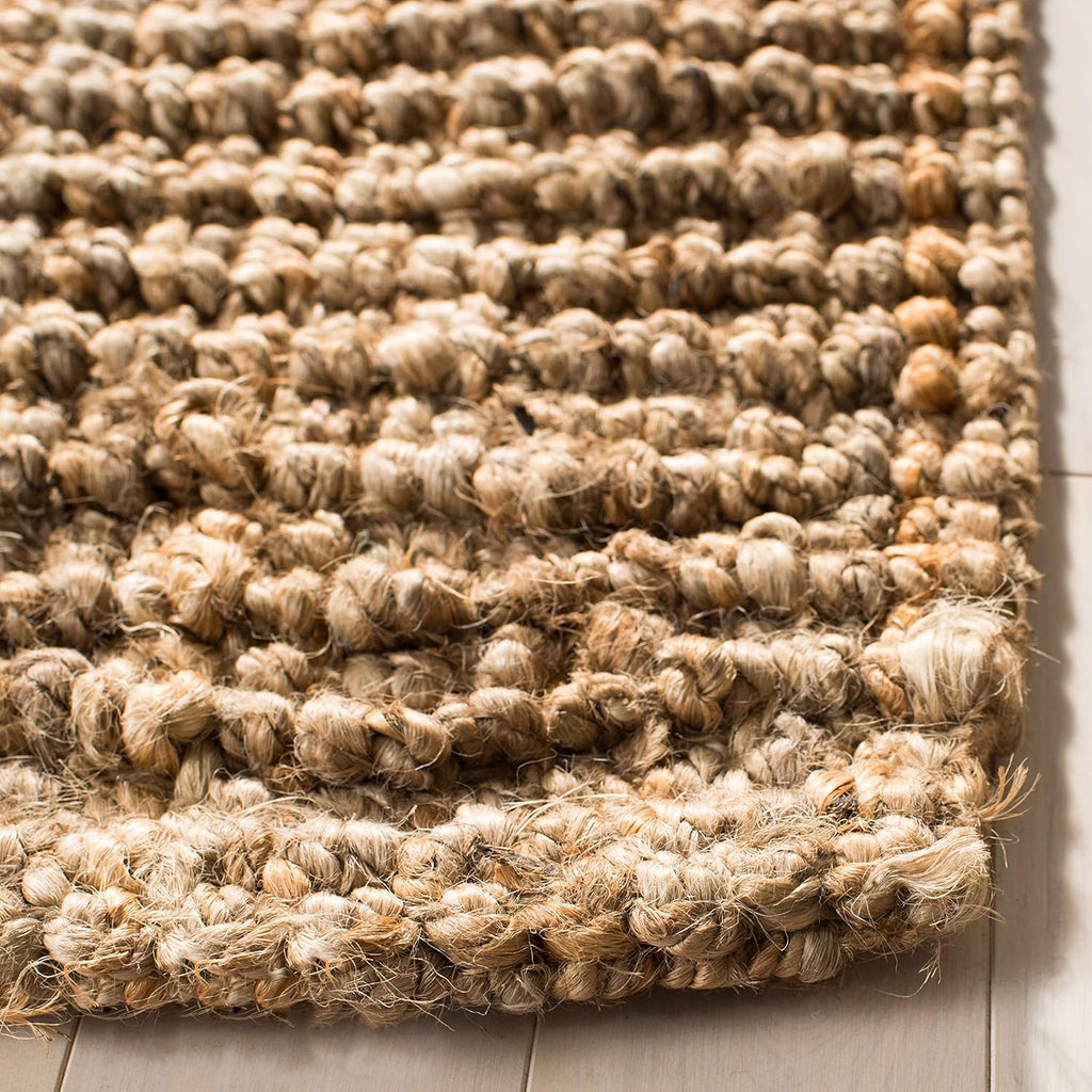 Natural Fiber Collection X-Large Area Rug - 11' x 15', Natural, Handmade Chunky Textured Jute 0.75-inch Thick L752