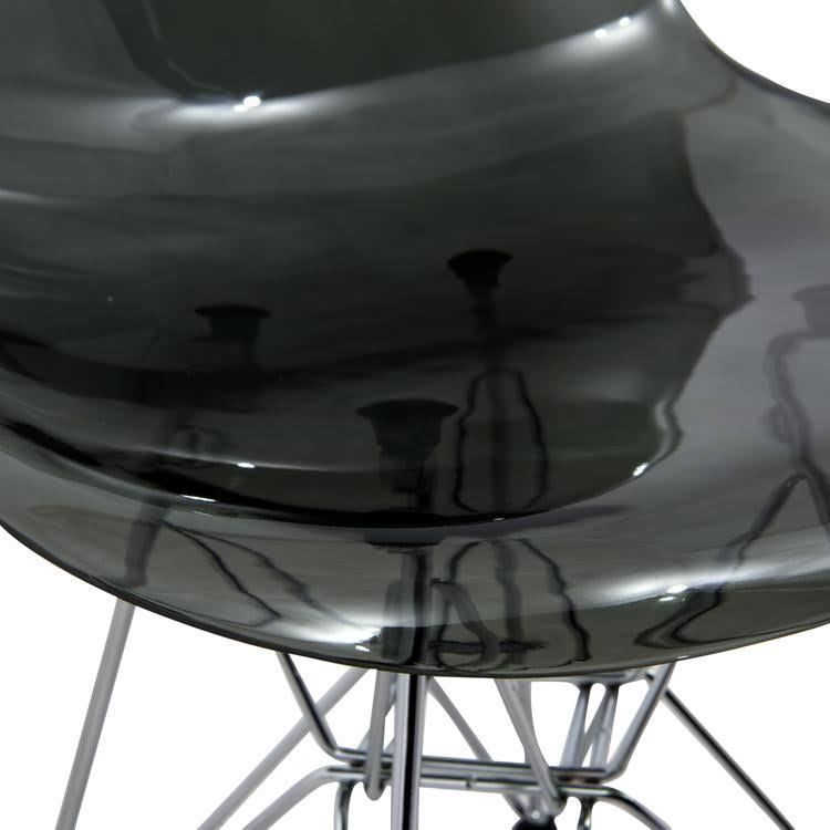 Transparent Black Molded Eiffel Dining Side Chair, Set of 2 V5002
