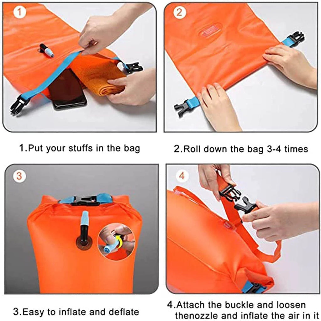 Inflatable Swimming Buoy for Open Water Safety H53297