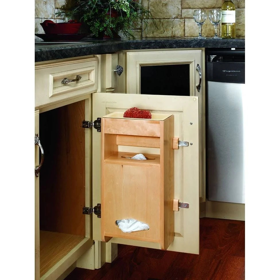 Natural Wood Grocery Bag Holder T1614
