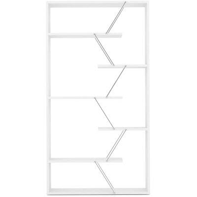 White 6-Tier Rectangle Bookcase with 6 Open Shelves N44223