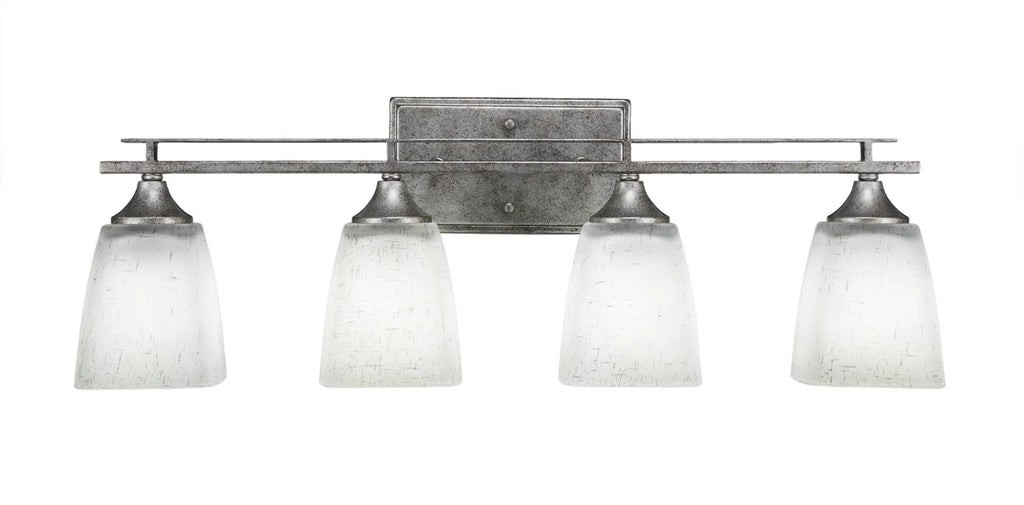 Four Light Bath Bar Aged Silver U13438
