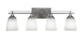 Four Light Bath Bar Aged Silver U13438