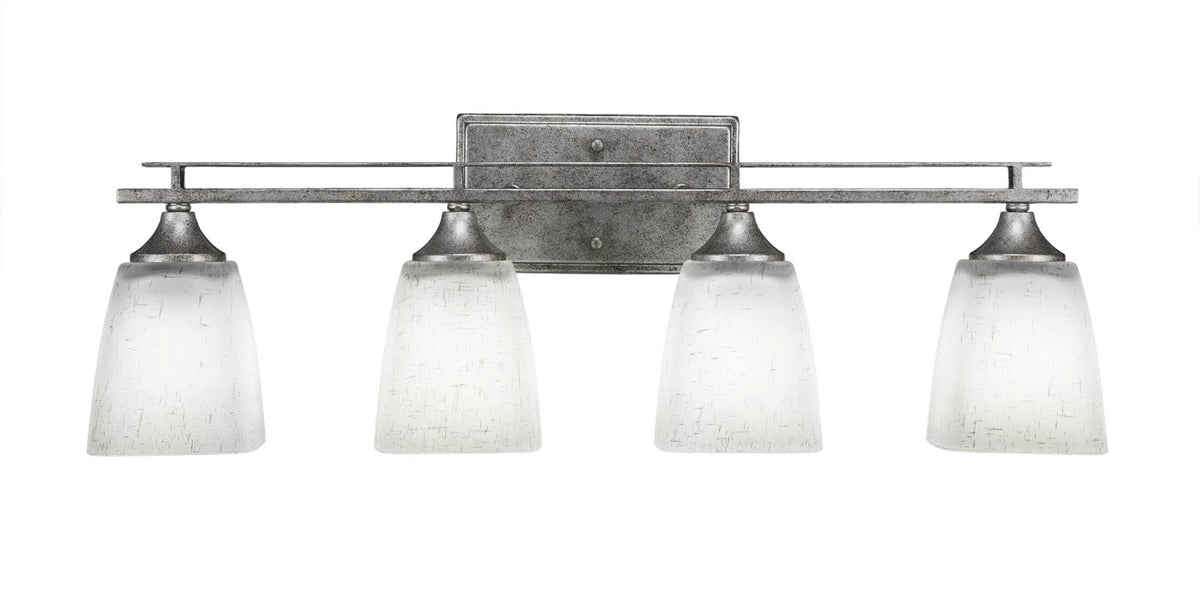 Four Light Bath Bar Aged Silver U13438