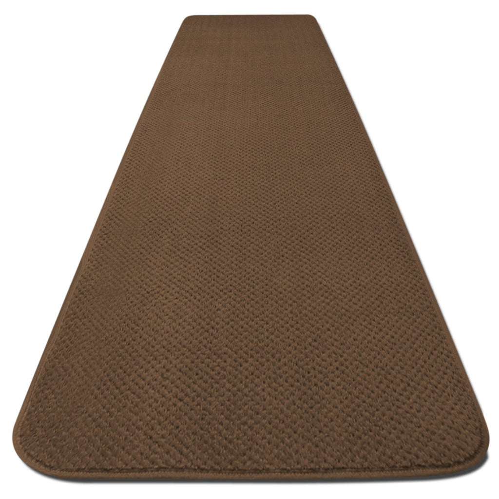 Toffee Brown 16 ft. x 27 in. Skid-Resistant Carpet Runner S1911