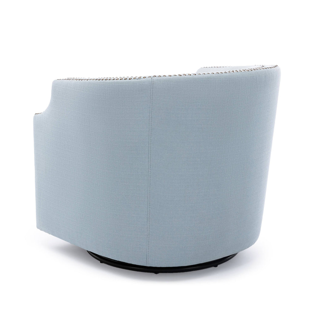 Sky Blue Swivel Barrel Chair O69440