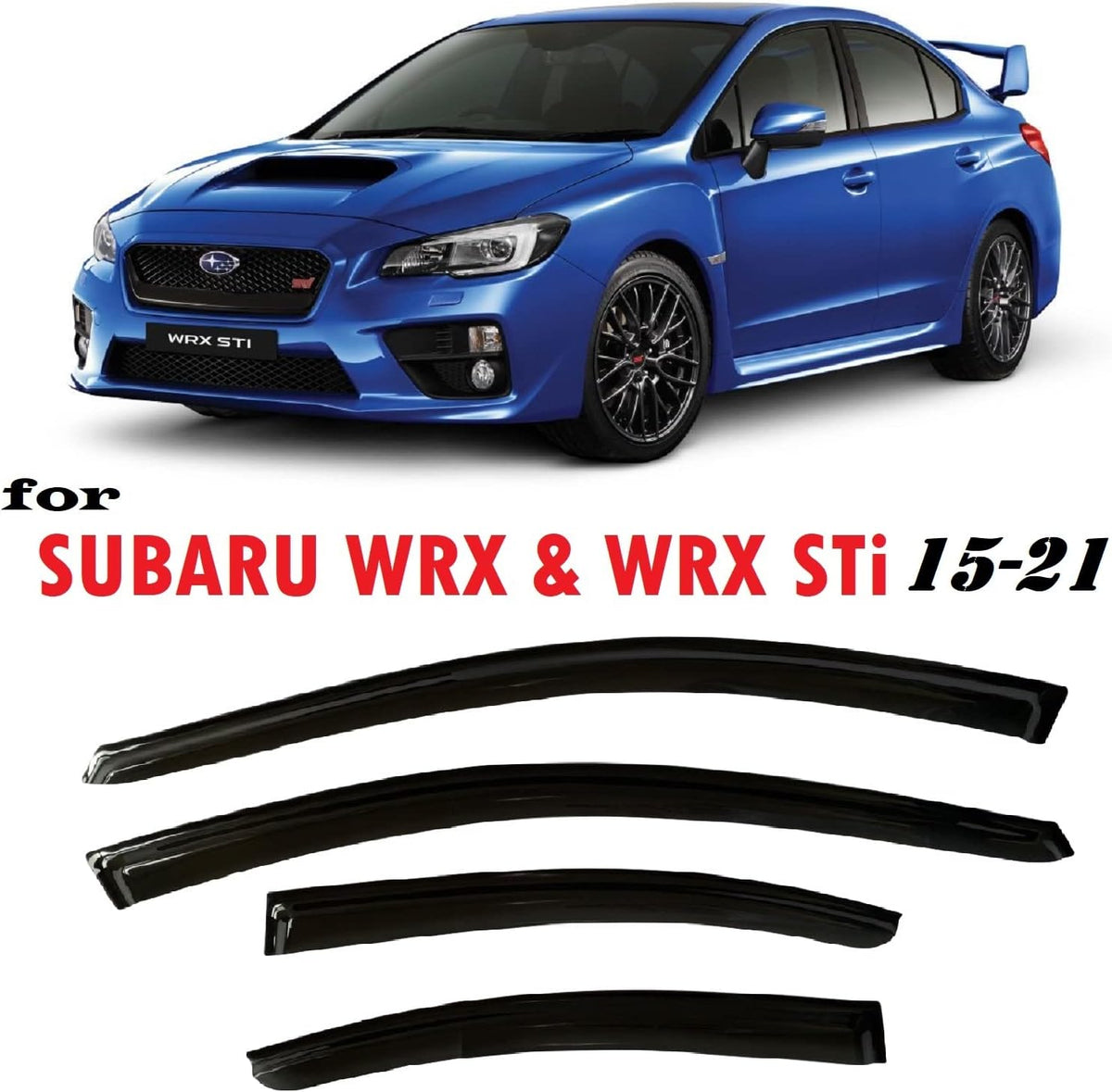 Smoke Tinted Tape-On Side Window Visor Deflectors Rain Guards Pack of 2 G478