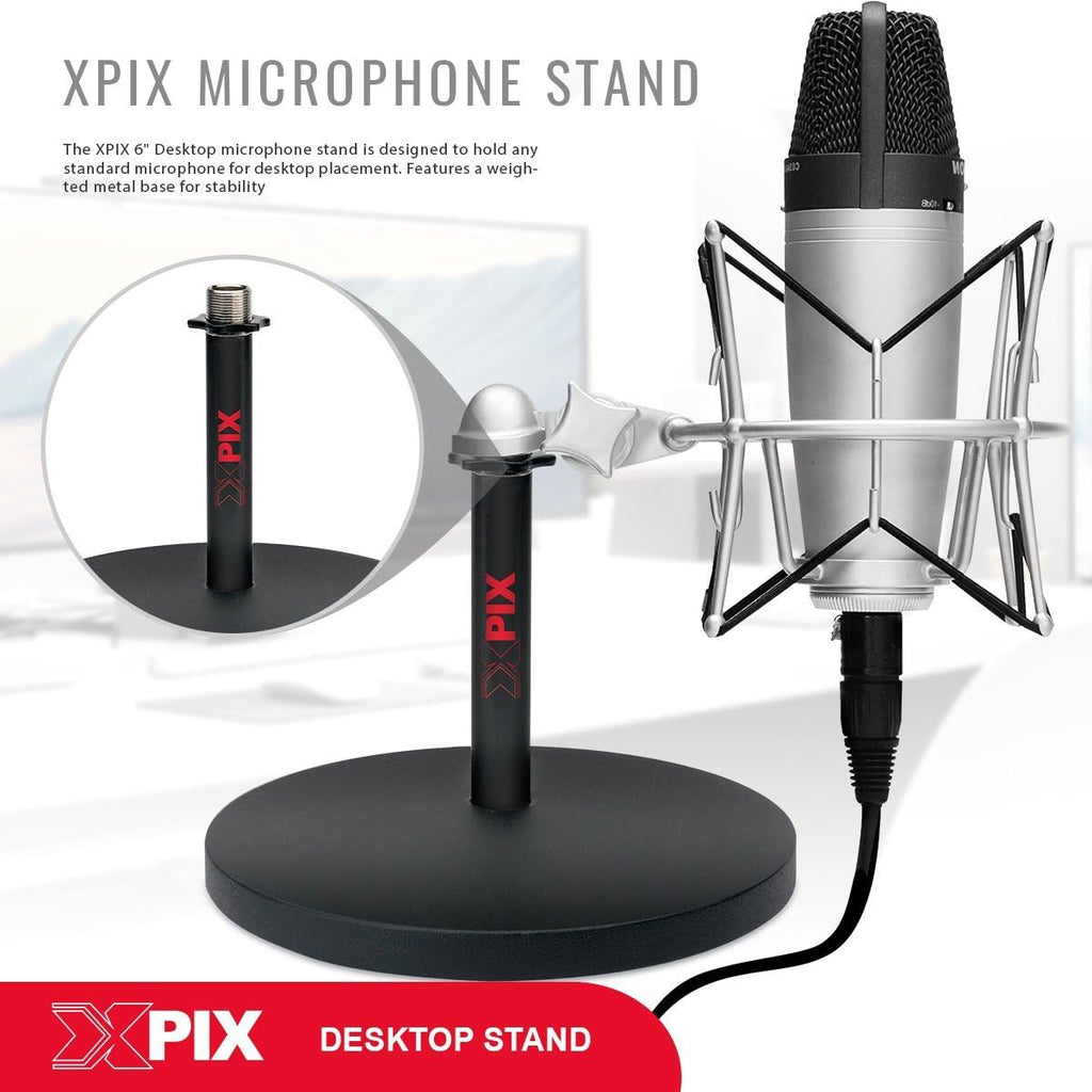 Large-Diaphragm Condenser Microphone with Closed-Back Headphones and XLR Cable W8601