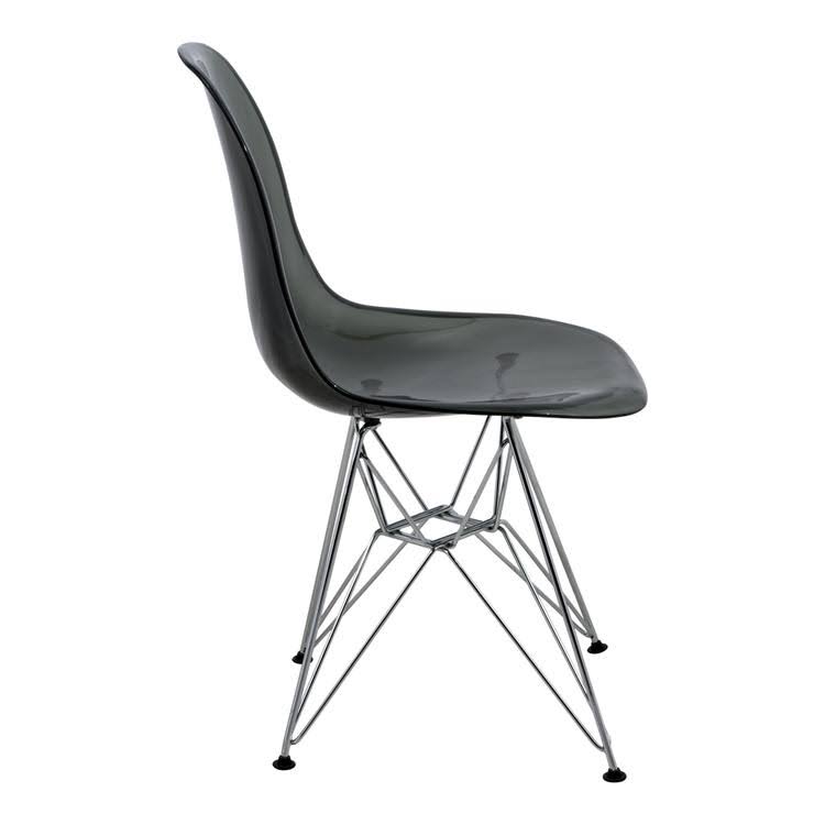 Transparent Black Molded Eiffel Dining Side Chair, Set of 2 V5002