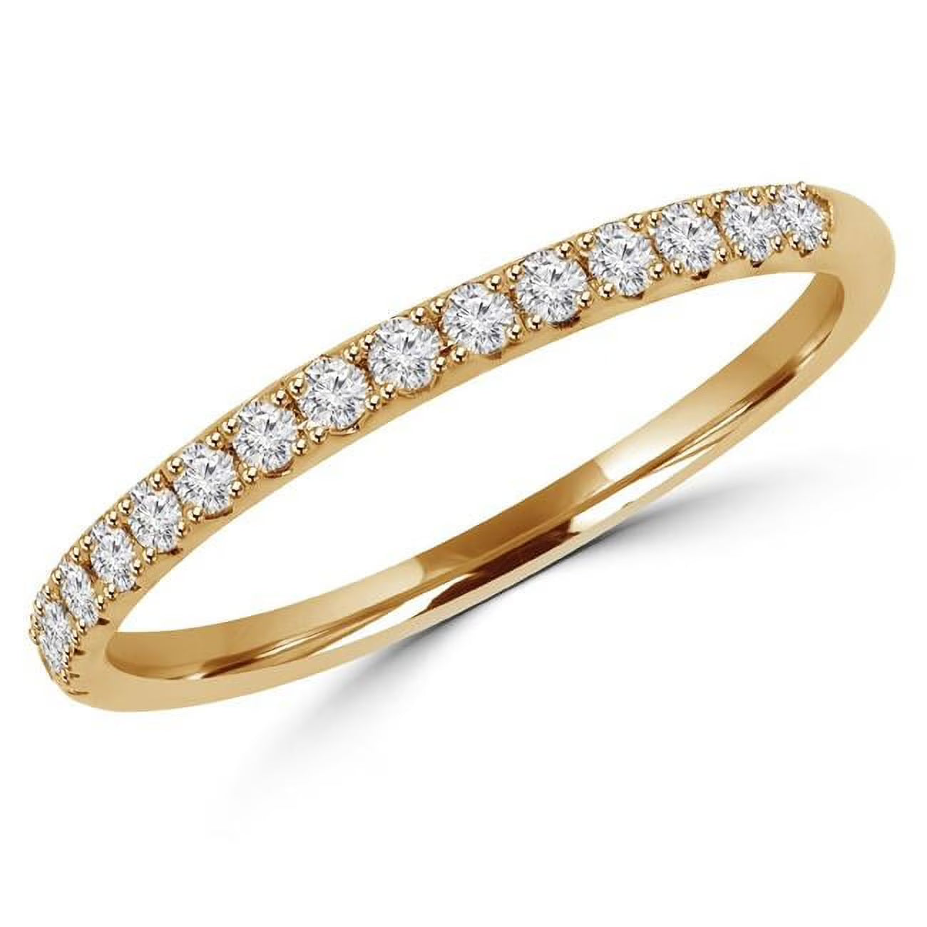 0.2 CTW Round Diamond Semi-Eternity Wedding Band Ring in 14K Yellow Gold T8991